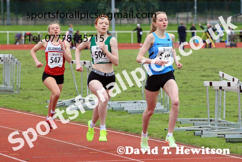 Womens Under-17s 800 metres, 2023 North Eastern Track and Field Champs., Middlesbrough Sports Village, Middlesbrough. Photo: David T. Hewitson/Sports for All Pics